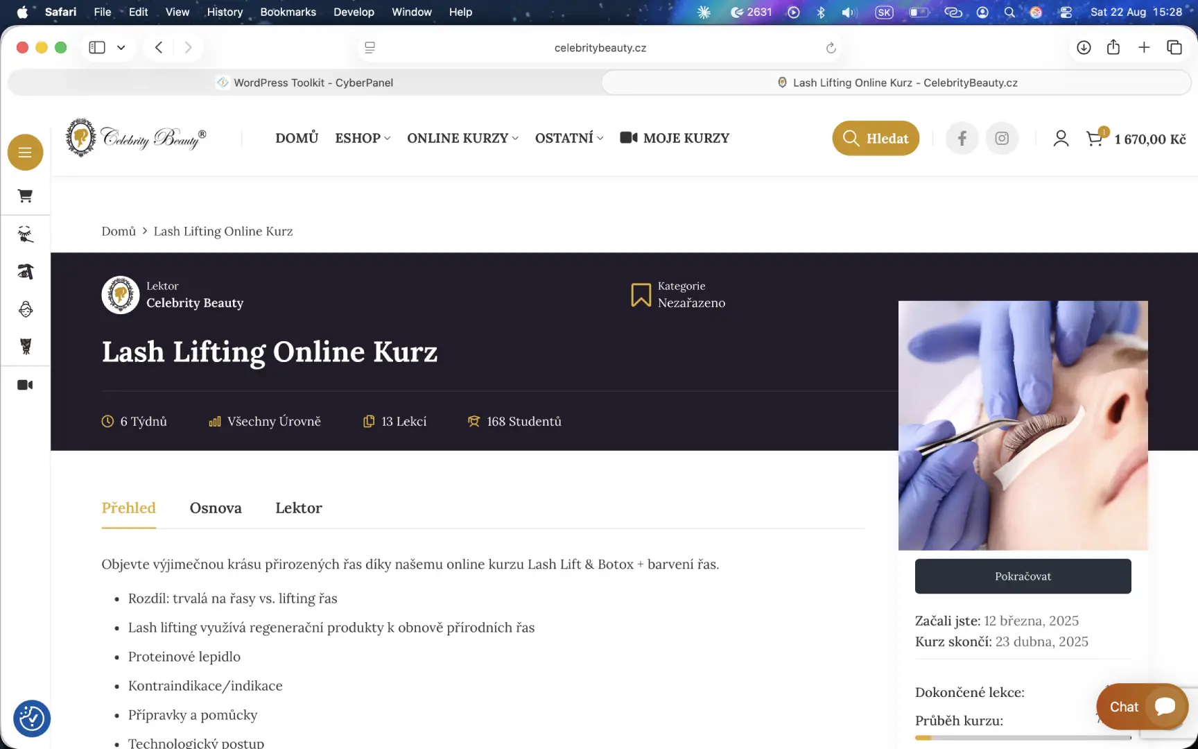 Produktová stránka alebo eLearning