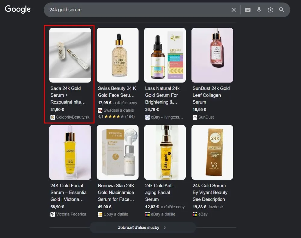 Produktové rich snippets