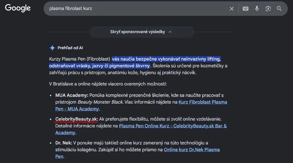 AI prehľad plasma fibroblast kurz