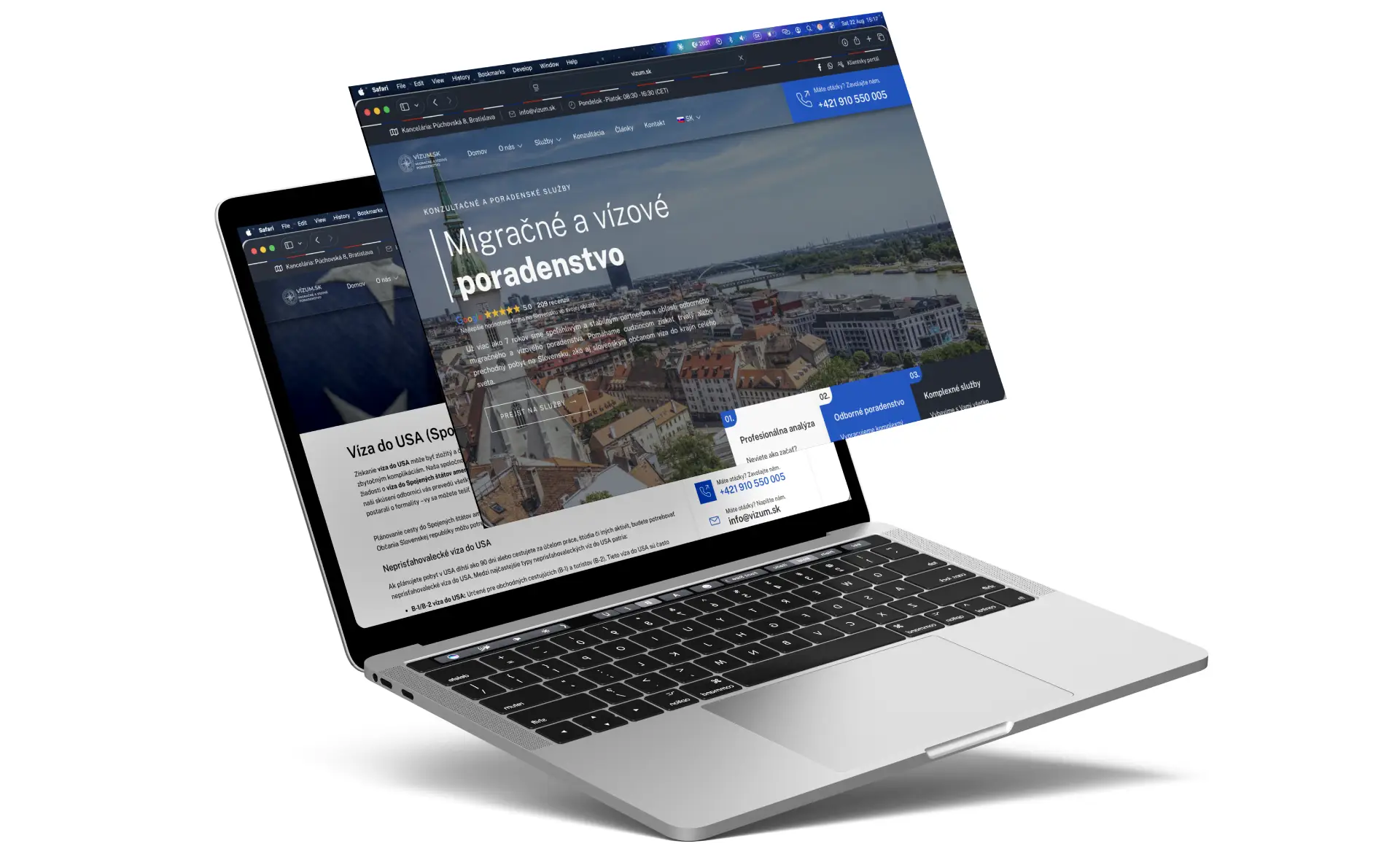 Mockup webu Vizum.sk