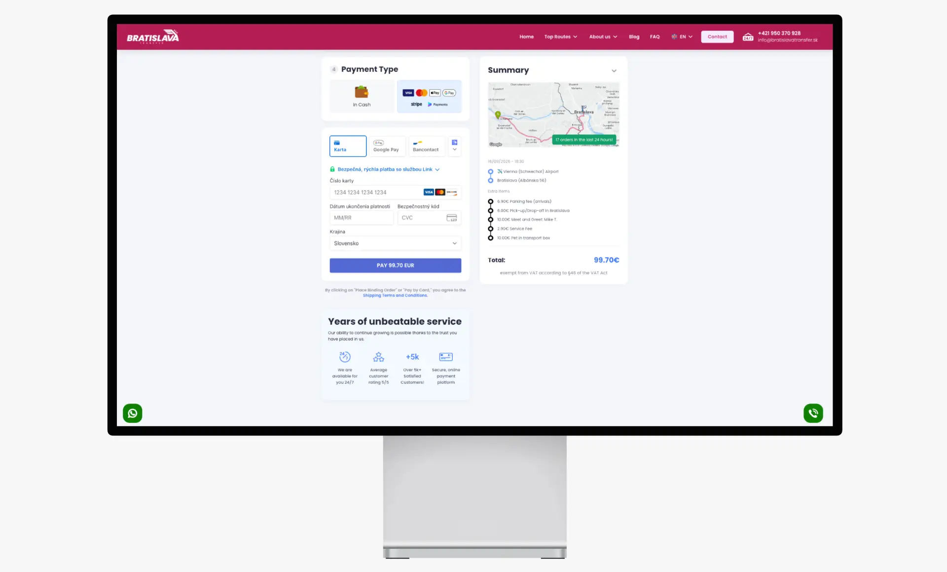 Checkout, platba