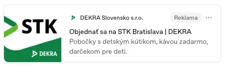 ChatGPT Ads: Objednať sa na STK Bratislava, DEKRA